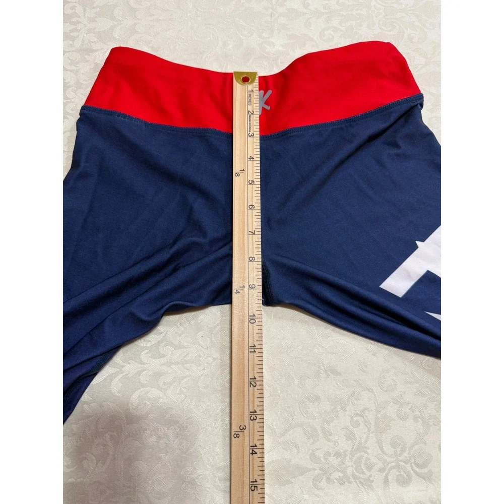NFL Team Apparel New England Patriots Leggings Navy Red Women's Sporty Blokecore - Picture 7 of 11
